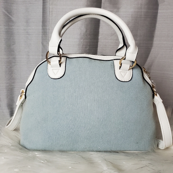 JUICY COUTURE denim heritage satchel crossbody bag - Picture 4 of 7